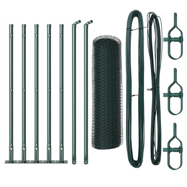 vidaXL Aiapost Roheline 10 x 0,5 m (25 mm võrku) Terased ja PVC