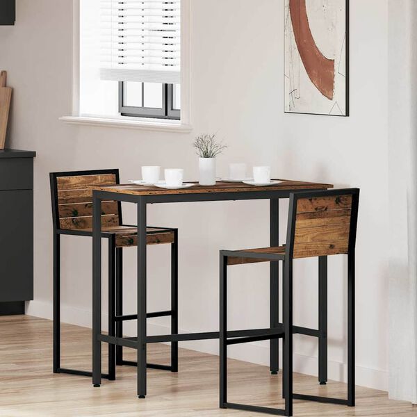 vidaXL laud Vana puit 100 x 50 x 90,5 cm T&ouml;&ouml;deldud puit ja teras