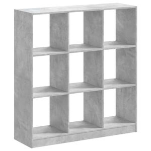 vidaXL raamaturiiul, betoonhall, 102x32x108 cm, tehispuit