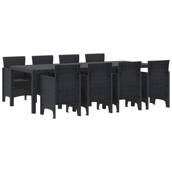 vidaXL Aia söögilaudade komplekt 9 pcs Antratsiit Polt rattan