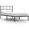 vidaXL metallist voodiraam peatsiga, must, 90x200 cm