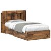 vidaXL Voodiraam ladustamisega peaga Vana puit 80 x 200 cm Tehispuit