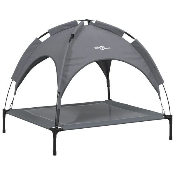 vidaXL varikatusega koeravoodi, antratsiithall, Oxford kangas ja teras