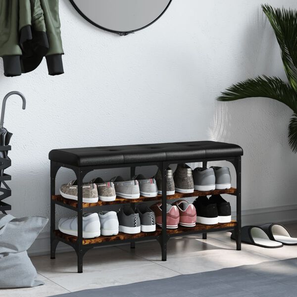 vidaXL jalatsipink, suitsutatud tamm, 82 x 32 x 47cm, tehispuit