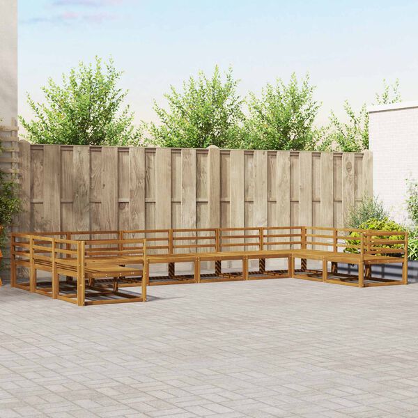 vidaXL V&auml;li diivanikomplekt 10 pcs Neutraalne Tugev akatsiapuu