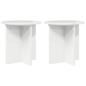 vidaXL Taimede alus 2 pcs K&otilde;rgl&auml;ikega valge 40 x 40 x 40 cm Tehispuit