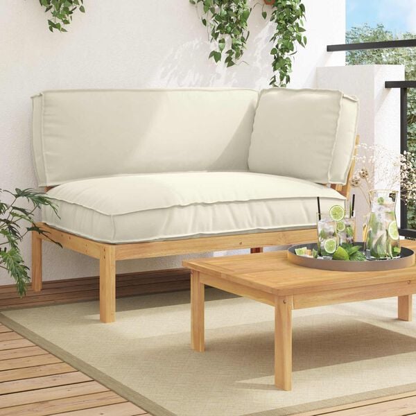 vidaXL Diivanikomplekt padjaga cream 133 x 92 x 69 cm Tugev akatsiapuu