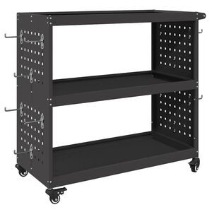 vidaXL T&ouml;&ouml;riistade k&auml;ru Must 75 x 35 x 73 cm K&uuml;lmvalmistatud teras