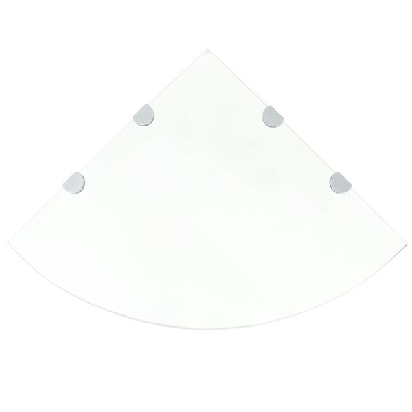 vidaXLi nurgariiul kroomitud tugedega, klaas, läbipaistev 45 x 45 cm