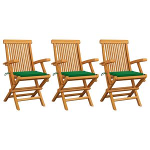 vidaXL aiatoolid roheliste istmepatjadega, 3 tk, tiikpuu