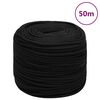 vidaXL t&ouml;&ouml;k&ouml;is, must, 6 mm, 50 m, pol&uuml;ester