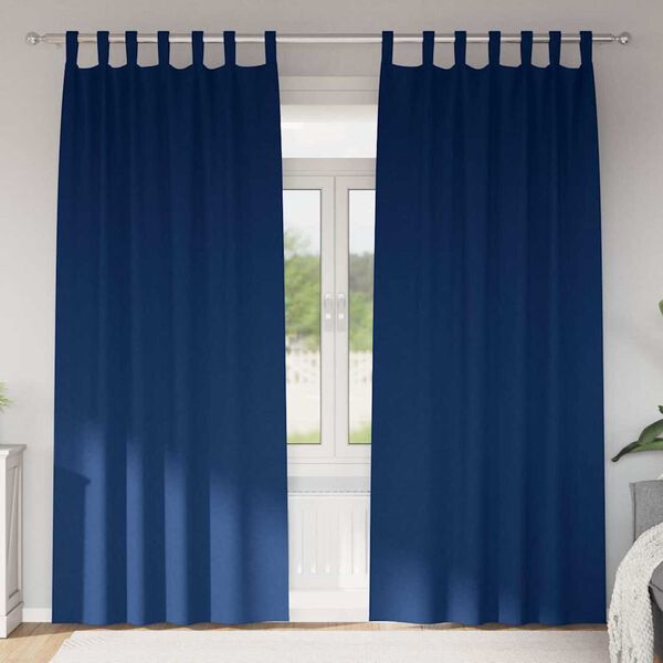 vidaXL Kardinad rõngastega 2 pcs Tumesinine 225 x 140 cm Polüester