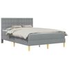 vidaXL Voodiraam madratsiga peaga Helehall 120 x 190 cm kangas