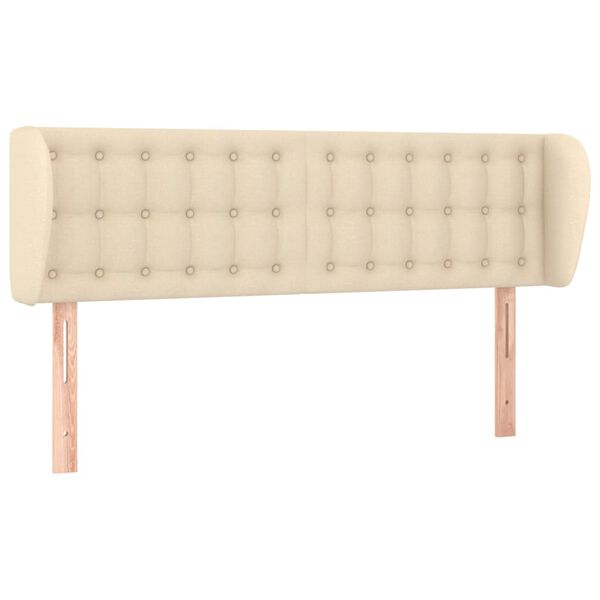 vidaXL voodipeats servadega, kreemjas, 147x23x78/88 cm, kangas