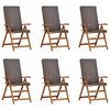 vidaXL Aia tool 6 pcs Pruun ja Hall 57 x 71.5 x 104 cm Tugev teakpuit