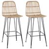vidaXL Baaritool 2 tk Naturaalne 44 x 55 x 109 cm Rattan ja teras