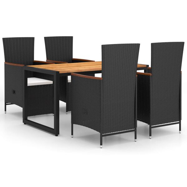 vidaXL 5-osaline aiam&ouml;&ouml;bli s&ouml;&ouml;gikomplekt, must