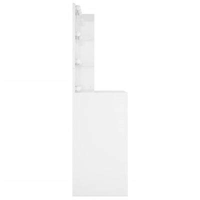 vidaXL tualettlaud kõrgläikega valge LEDiga 60x40x140 cm