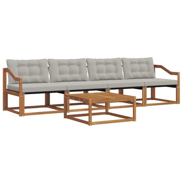 vidaXL V&auml;li diivanikomplekt padjaga 5 pcs Looduslik ja Hele Hall