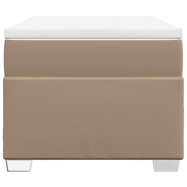 vidaXL kontinentaalvoodi madratsiga, cappuccino, 90x200 cm, kunstnahk