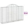 vidaXL kaarekujulised gabioonkorvid 14 tk, 200x30x120/140 cm, raud