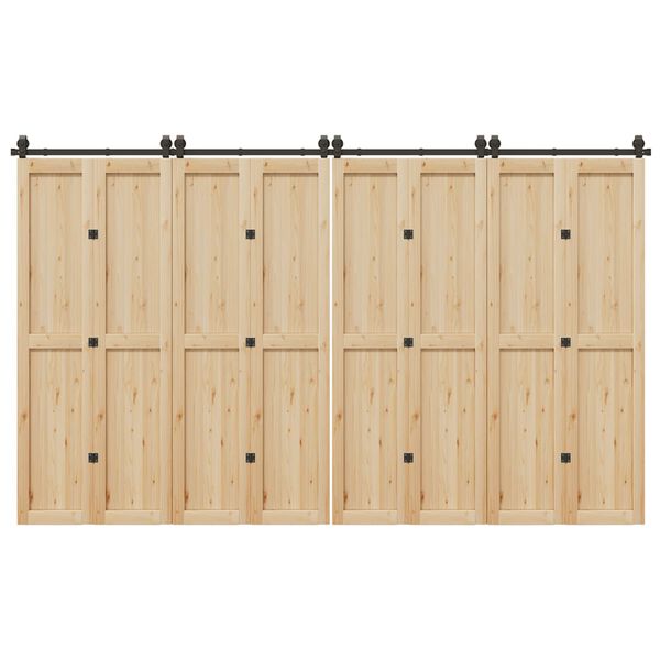 vidaXL liugukse tarvikute komplekt 366 cm terasest, must