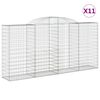 vidaXL kaarekujulised gabioonkorvid 11 tk, 300x50x140/160 cm, raud