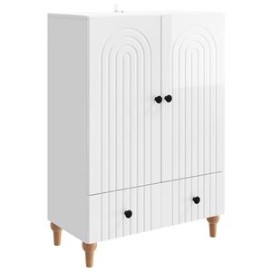 vidaXL K&otilde;ide sahtliga K&otilde;rgl&auml;ikega valge 66 x 34,5 x 95 cm Tehispuit