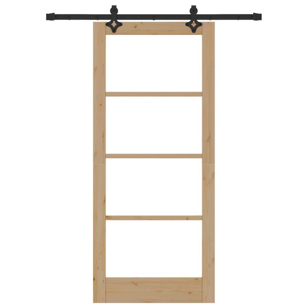 vidaXL Libisev uks Neutraalne 86 x 198,5 cm Soe m&auml;nnipuit ja klaas