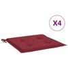 vidaXL aiatooli istmepadjad 4 tk, veinipunane, 40x40x4 cm, kangas