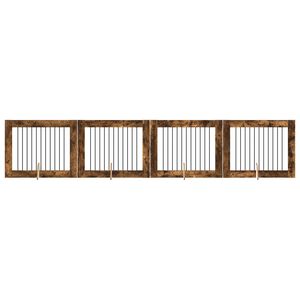 vidaXL Koerav&auml;rav koos aluspuudega 4 pcs Suitsutatud tamm 100 x 80 cm