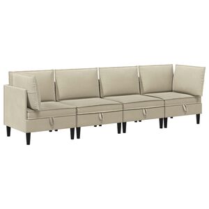 vidaXL Elutoa m&ouml;&ouml;bliseade 4 pcs Liivakarva kangas