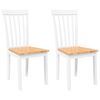 vidaXL söögitoolid, 2 tk, valge, toekast kautšukipuidust