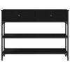 vidaXL Konsoollaud sahtliga Must tamm 100 x 25 x 75 cm Tehispuit