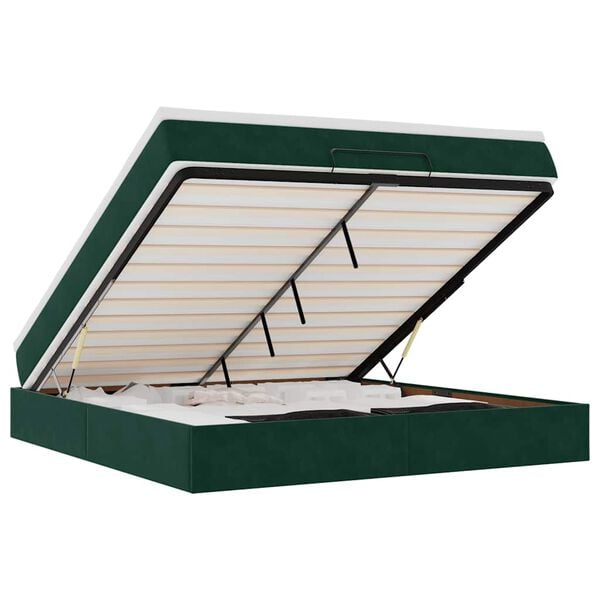 vidaXL ottomani voodi madratsiga, tumeroheline, 180x200 cm, samet