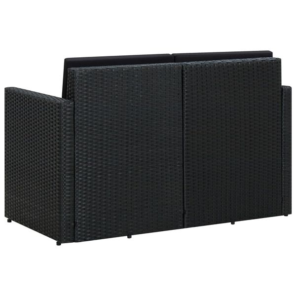 vidaXL 2-kohaline aiadiivan patjadega, must, pol&uuml;rotang