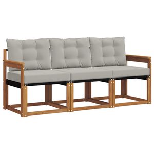 vidaXL V&auml;li diivanikomplekt padjaga 3 pcs Looduslik ja Hele Hall