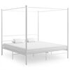 vidaXL baldahhiiniga voodiraam, valge, metall, 200 x 200 cm