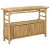 vidaXL Konsoollaud riiuliga uksega Neutraalne 110 x 35 x 75 cm Bambus