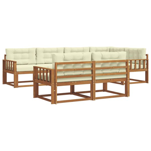 vidaXL V&auml;li diivanikomplekt padjaga 7 pcs Looduslik ja kreem