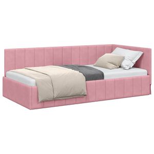 vidaXL Nurgavoodi raam peaga Roosa 90 cm x 190 cm Samet