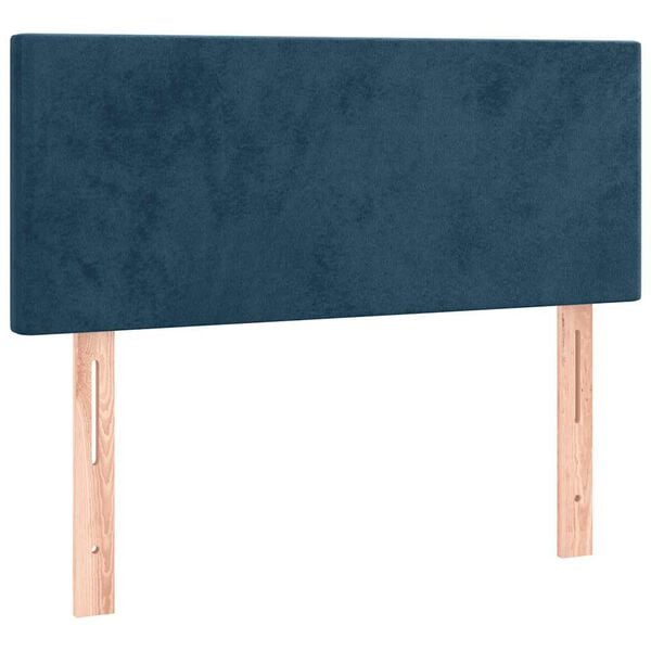 vidaXL LED-voodipeats, tumesinine, 100x5x78/88 cm, samet