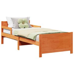 vidaXL Voodi raam peaga Vahapruun 80 x 200 cm Tehispuit