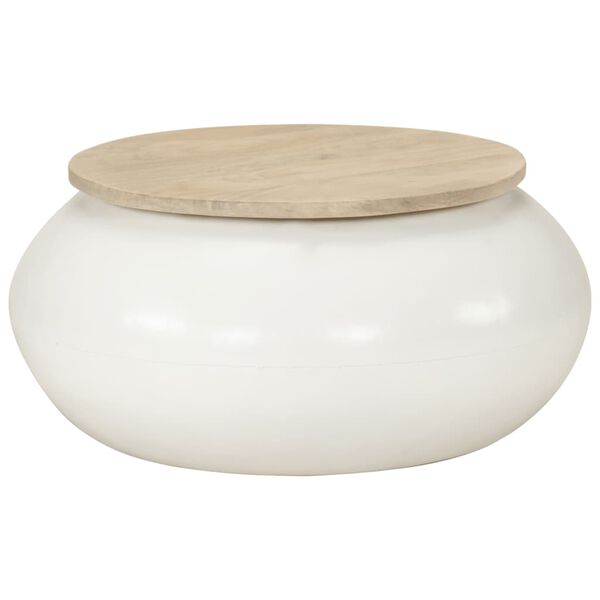 vidaXL kohvilaud, valge, 51x 51 x 27 cm, mangopuit