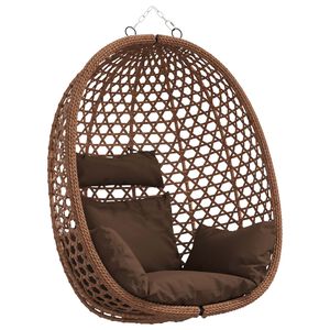 vidaXL Rippuv munatool ilma toest Kohv 92 x 57,5 x 110 cm pol&uuml;rotang