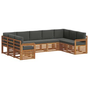 vidaXL Nurgadiivanikomplekt padjaga 9 pcs Looduslik ja antriit