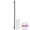 vidaXL kapi k&auml;epidemed 20 tk, must, 480 mm, roostevaba teras