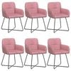 vidaXL S&ouml;&ouml;gitoa Toolid 6 pcs Samet Roosa 59 x 56,5 x 86 cm