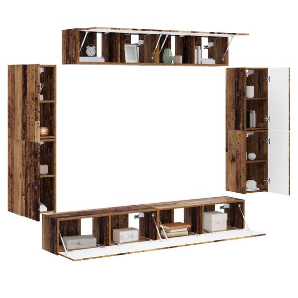 vidaXL Telerikapp 8 pcs Vana puit