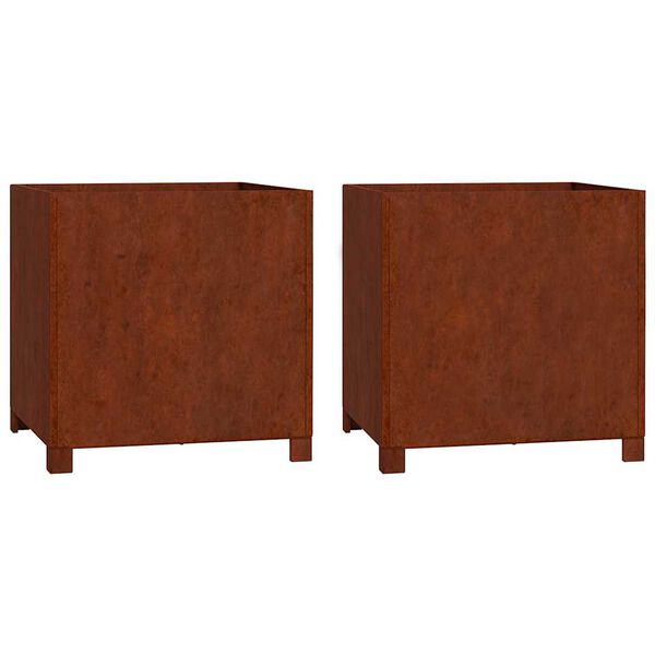 vidaXL jalgadega taimekastid, 2 tk, rooste, 50x50x50 cm, Corten teras